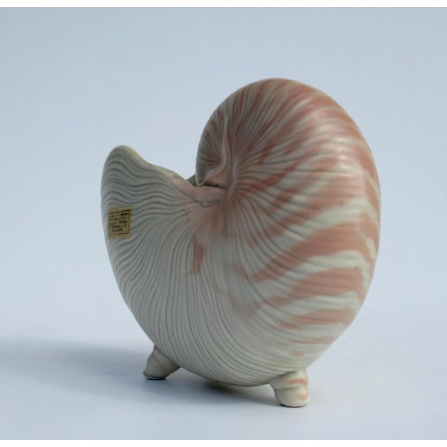 Vintage C1970's Fitz & Floyd Footed Porcelain Ceramic Nautlius Decorative Planter, Accent Piece For Sale In West Palm - Image 6 of 13