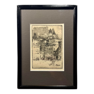 1909 Antique Salzburg Aquatint Etching by Luigi Kasimir Signed in Pencil