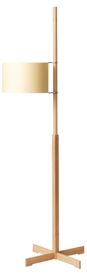 Beige and Beech Wood TMM Floor Lamp by Miguel Milá