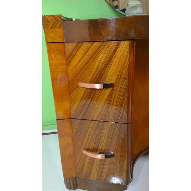 Wood Polished Art Deco Vanity For Sale - Image 7 of 11