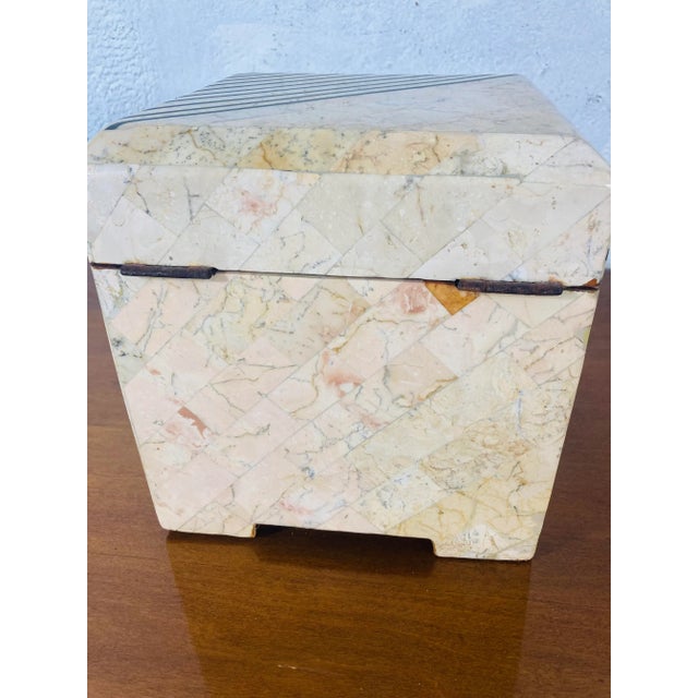 Vintage Maitland Smith Tessellated Stone Box For Sale In Charleston - Image 6 of 9