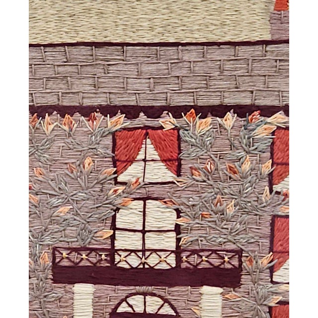 Massive British Woolwork Picture of a Country House For Sale - Image 10 of 12