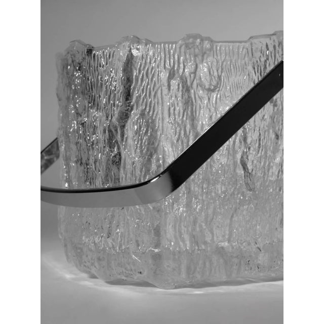 Textured Ice Glass Bucket attributed to Tapio Wirkkala for Iittala, Finland, 1970s For Sale - Image 3 of 6