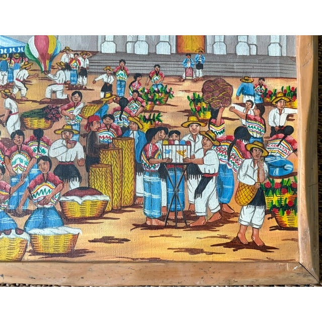 Mid 20th Century Detailed Latino Folk Art Comalapa School Movement - Painting of the Fiesta De Comalapa, Signed For Sale - Image 5 of 11