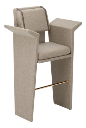 Panama White Linen Bar Chair by Javier Gomez