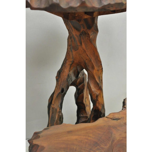 Mid 20th Century Vintage Mid Century Modern Live Edge 2 Tier Walnut Plant Stand Side Table For Sale - Image 5 of 16