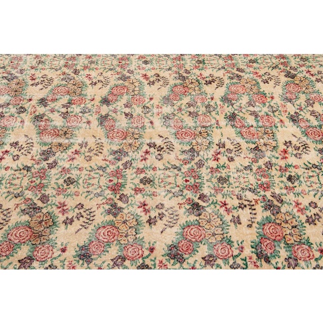 Pink Mid 20th Century Vintage Overdye Rug For Sale - Image 8 of 13