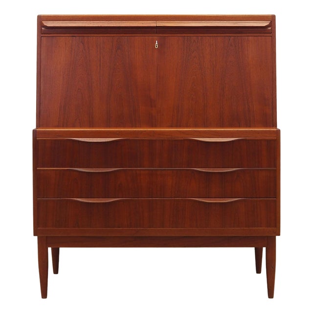 Vintage Danish Teak Secretaire by Erling Torvits for Klim Møbelfabrik, 1960s For Sale