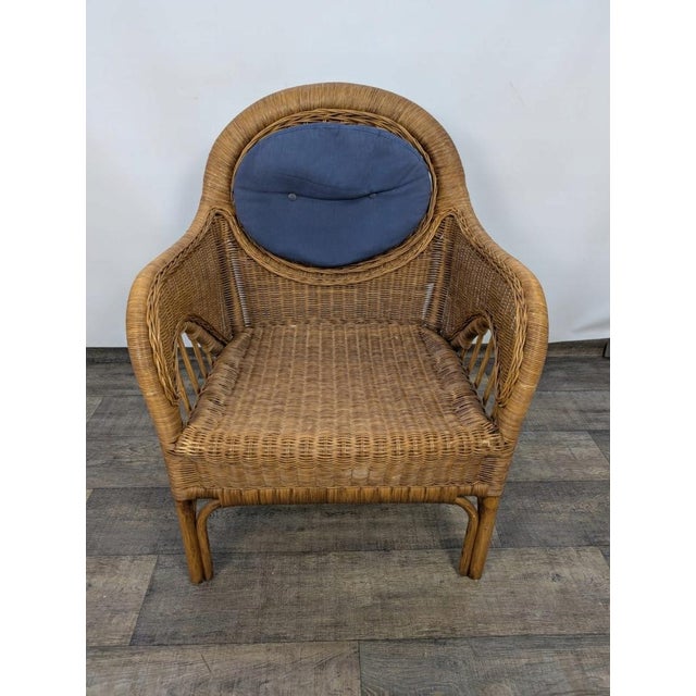 Wood Rattan Armchair from Masch, 1970s For Sale - Image 7 of 8