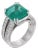 Gia 7.88 Carat Colombian Emerald Diamond 18k White Gold Cocktail Ring, Size 7.25 For Sale