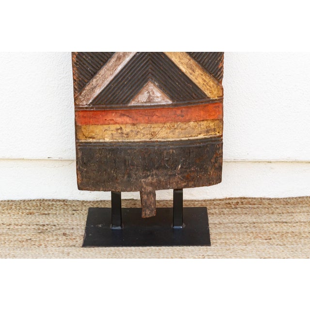 Early 20th Century Early 20th Century Carved & Painted Bwa Door For Sale - Image 5 of 8