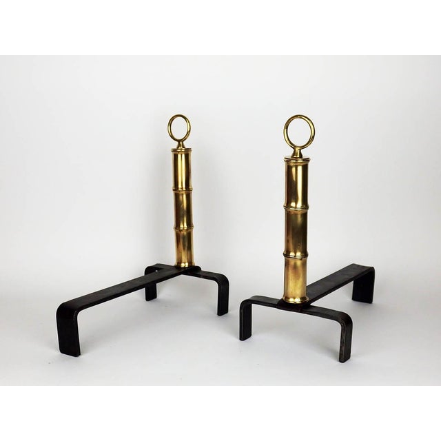 1950s Andirons by Jacques Adnet, 1950s, Set of 2 For Sale - Image 5 of 11