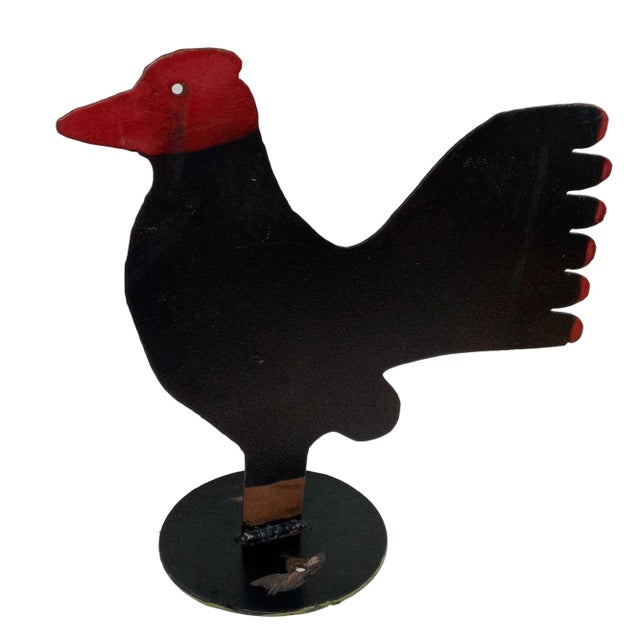 1980s Rooster Folk Art Metal Garden Sculpture For Sale In Wichita - Image 6 of 12
