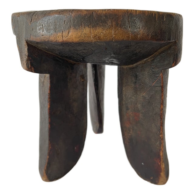 Early 20th Century African Oromo Hardwood Tripod Leg Stool For Sale