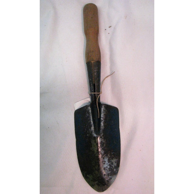 Antique English Garden Trowel Shovel with Wooden Handle Measures 13" X 3" X 1"