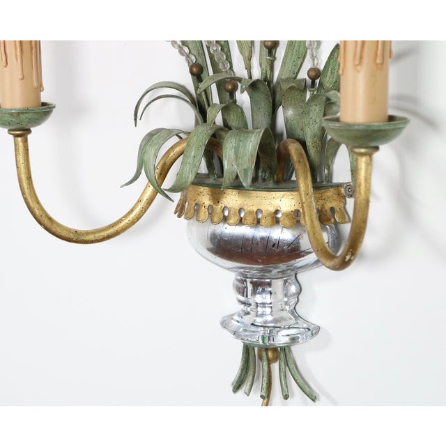 1960s Banci Firenze Fern Appliques / Sconces, a Pair . For Sale - Image 6 of 7