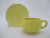 Mid-Century Modern Secla Portugal Yellow MCM Majolica Cabbage Leaf Tea Cup & Saucer Set of 4 For Sale - Image 3 of 10