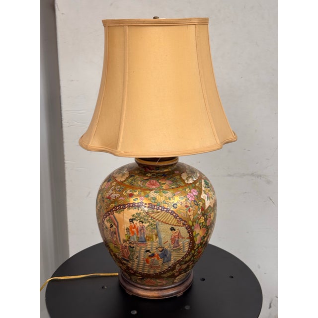 Kalart Satsuma Style Porcelain Table Lamp For Sale - Image 9 of 12