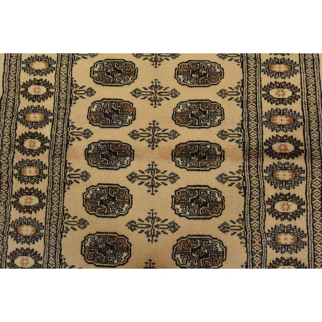 2020s Bokhara Rug 3’1” X 4’7” Beige Wool Tribal Hand-Knotted Oriental Carpet For Sale - Image 5 of 11