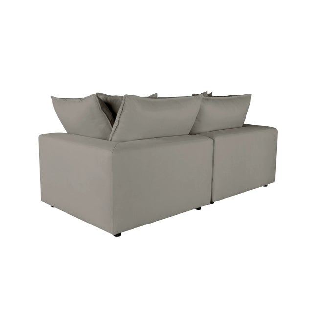 2020s Cali Slate Performance Fabric Modular Loveseat For Sale - Image 5 of 8