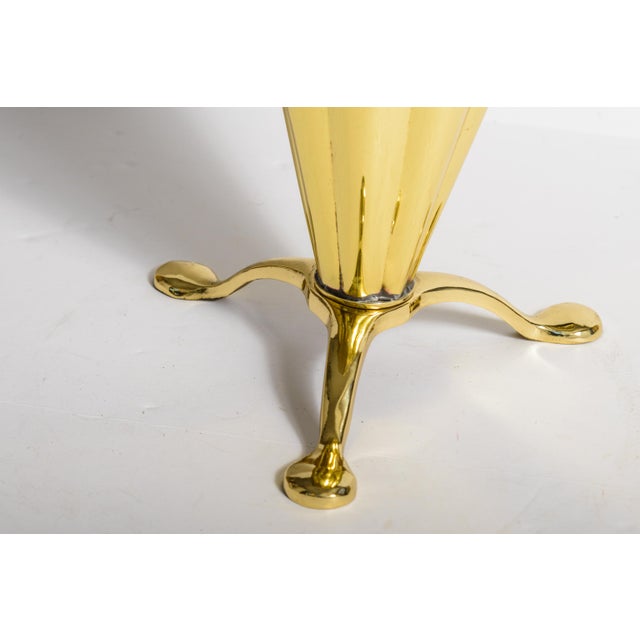 1970s Hollywood Regency Polished Brass Umbrella-Shaped Stand For Sale - Image 5 of 6