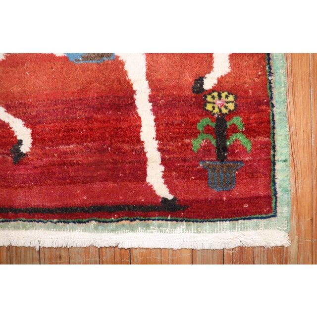 Late 20th Century Horse Pictorial Turkish Dowry Rug - 2'8" x 3'2" For Sale - Image 10 of 18
