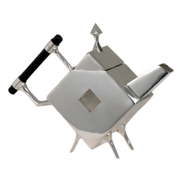 Rhombus Teapot in Silver-Plated Metal by Christopher Dresser, 1890s For Sale
