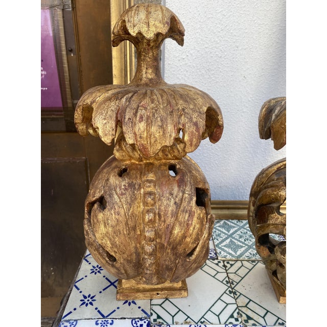 18th Century Ornaments in Chestnut, Set of 2 For Sale - Image 5 of 16