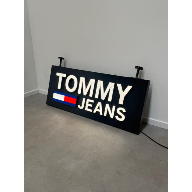 Vintage Tommy Jeans Illuminated Store Sign For Sale - Image 6 of 7