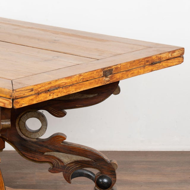 19th Century Swedish Pine Drop Leaf Pedestal Dining Table For Sale - Image 13 of 17
