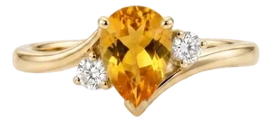 Citrine Engagement Ring | Wedding Promise Ring | Asymmetric Bypass Ring Us 7
