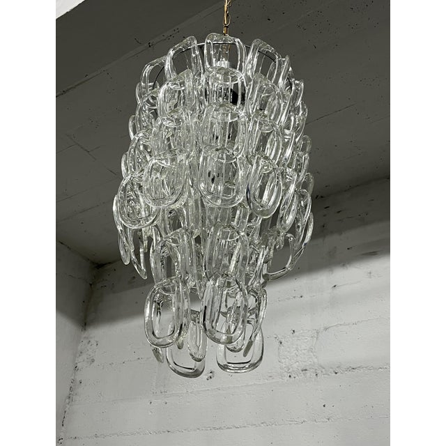 Mid-Century Murano Glass Chandelier attributed to Angelo Mangiarotti for Vistosi, 1960s For Sale - Image 6 of 9