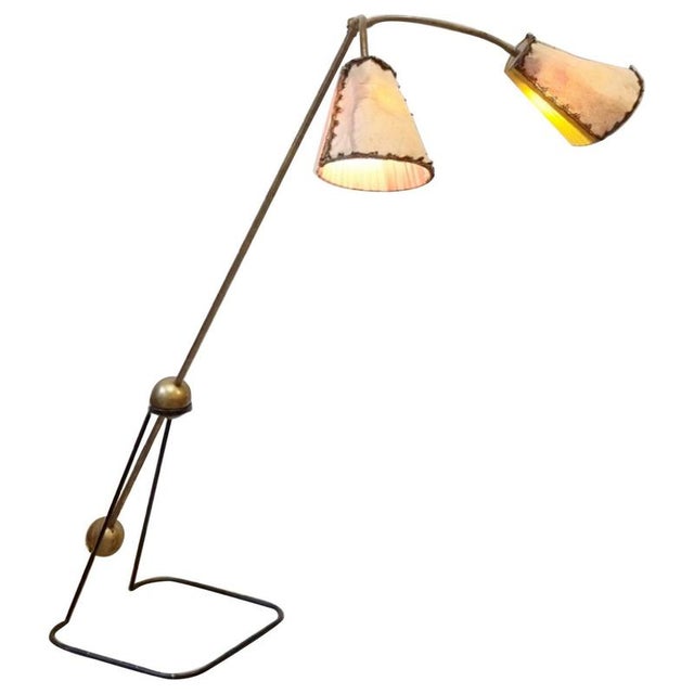 Floor Lamp in Brass and Lacquered Steel by Luci Milano, 1950s For Sale - Image 9 of 9
