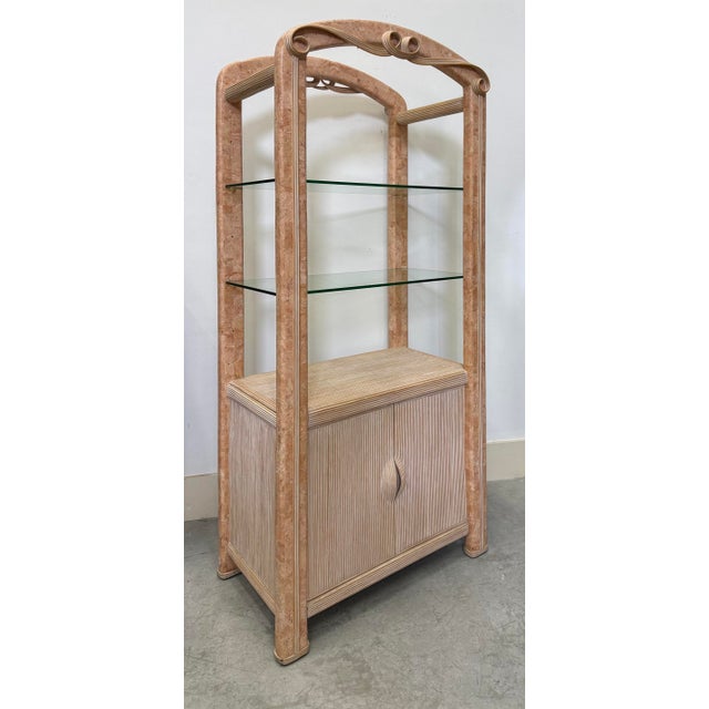 Mastercraft 1980s Tessellated Stone, Pencil Reed Etageres, Bookcases, Pair For Sale - Image 4 of 9