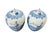 Blue Pair of Vintage Chinese Blue & White Porcelain Ginger Jars With Lids | Chinoiserie Lotus & Bird Motif | Hand-Painted Cobalt Decor For Sale - Image 8 of 9
