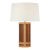 Marie Flanigan by Visual Comfort Signature Lignum Medium Table Lamp in Dark Oak and Dark Rattan with Linen Shade For Sale