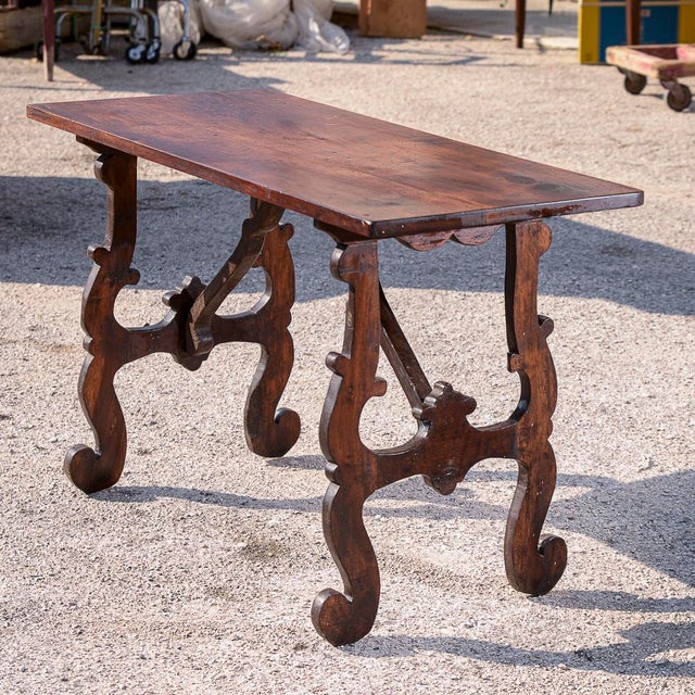 Goat-Shaped Side Table with Lyre-Shaped Feet in Solid Walnut For Sale - Image 14 of 18
