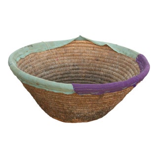 Vintage Nomodic Harvest Bowl W/Colorful Textile Rim For Sale