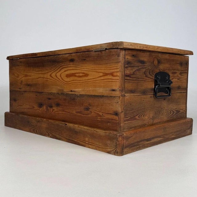 Gold Vintage English Pine Storage Chest For Sale - Image 8 of 12