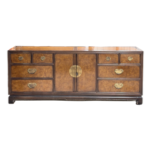 Vintage Drexel Heritage Ta Ming Burlwood Chinoiserie Dresser