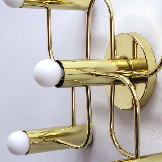 Five-Light Brass Wall Light by Leola, 1970 For Sale In Los Angeles - Image 6 of 10
