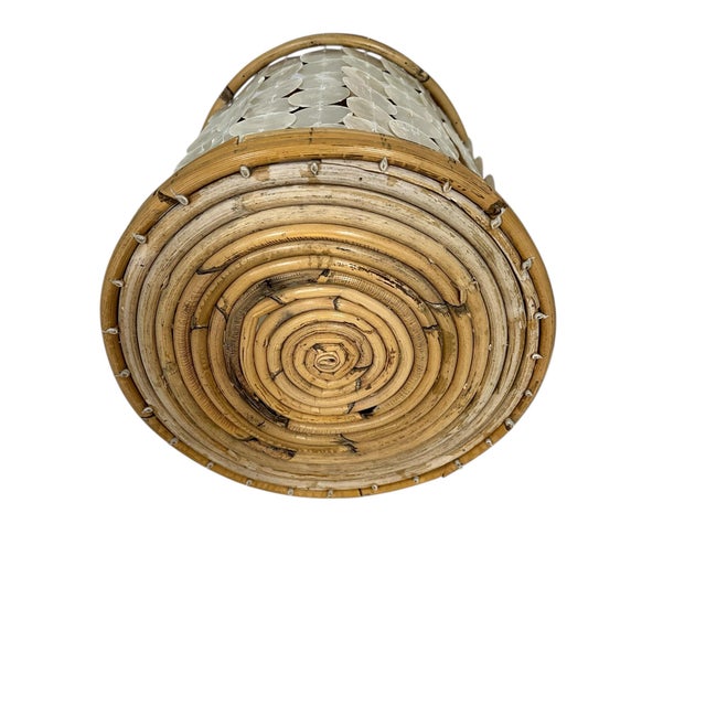 Vintage Capiz Mother of Pearl Shell and Bamboo Latern For Sale - Image 6 of 6