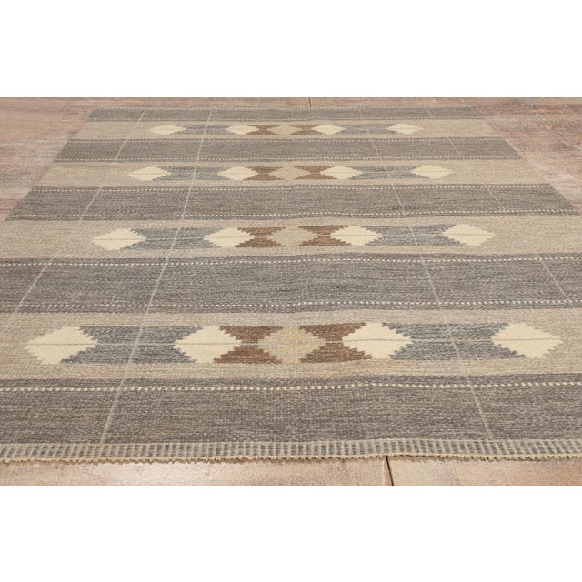 Vintage Swedish Rollakan Rug, 05'05 X 08'01 For Sale - Image 9 of 10