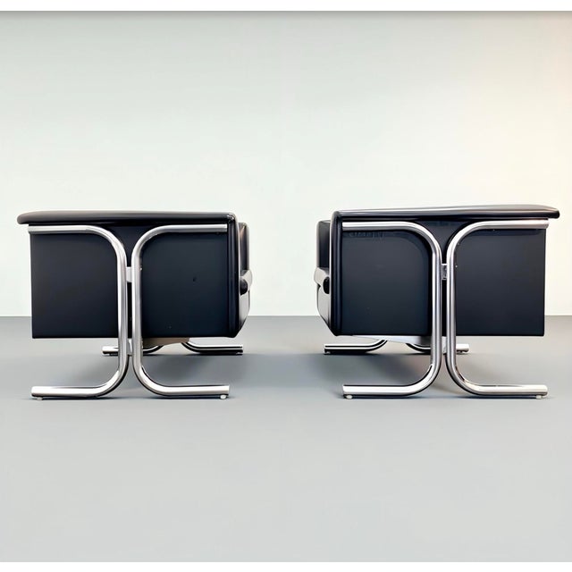 Bauhaus Art Deco Lounge Chairs in Tubular Steel and Chrome, 1940s, Set of 2 For Sale - Image 4 of 18