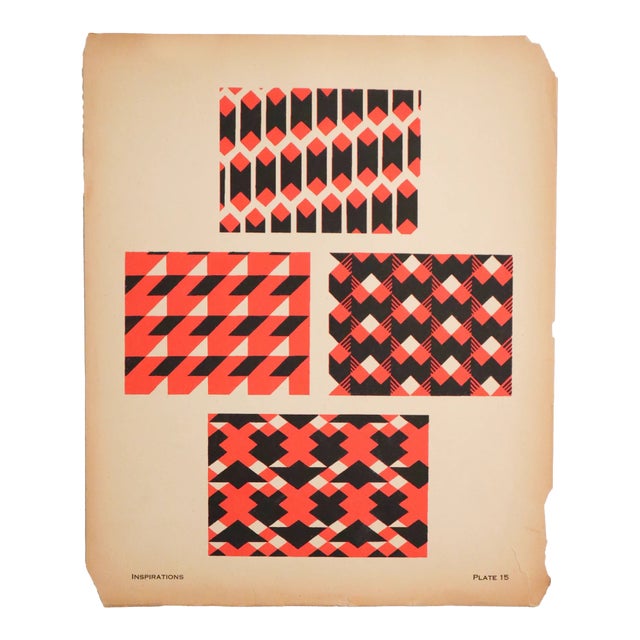 1928 American Design Pochoir, Inspirations (Book B, Plate 15), André Durenceau For Sale