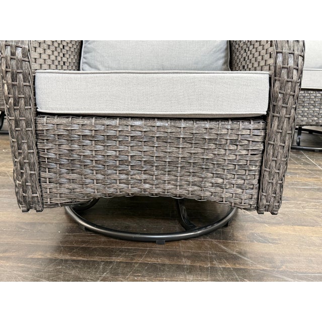 Outdoor Porch Glider Swivel Chairs, Set of Four For Sale - Image 10 of 12