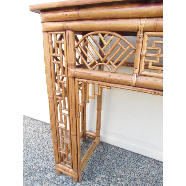Antique Chinese Chippendale Bamboo Console or Altar Table For Sale - Image 13 of 18