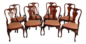 Maitland Smith Georgian Style Solid Mahogany Dining Chairs - Set of 8