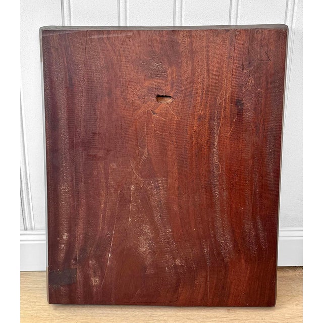Antique Folk Art Carved Mahogany Women Wall Hanging Panel For Sale - Image 4 of 10