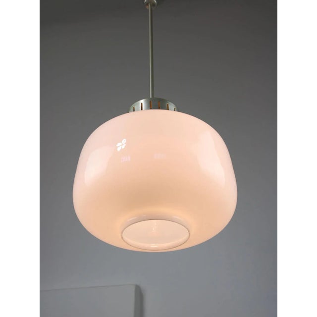 Mid-Century Opaline Pendant Lamp For Sale - Image 4 of 11